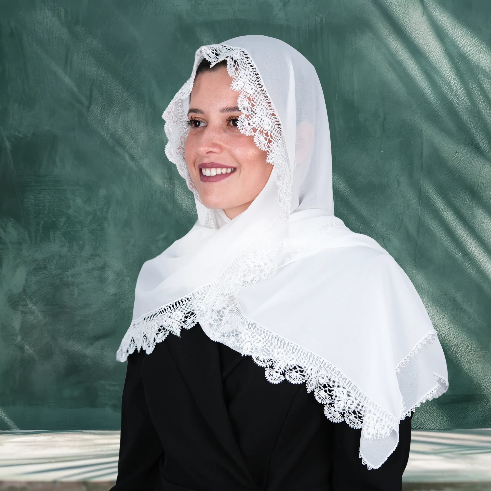 Gelin Tacı Modeli Namaz Örtüsü Tesbihli Set Resim 5
