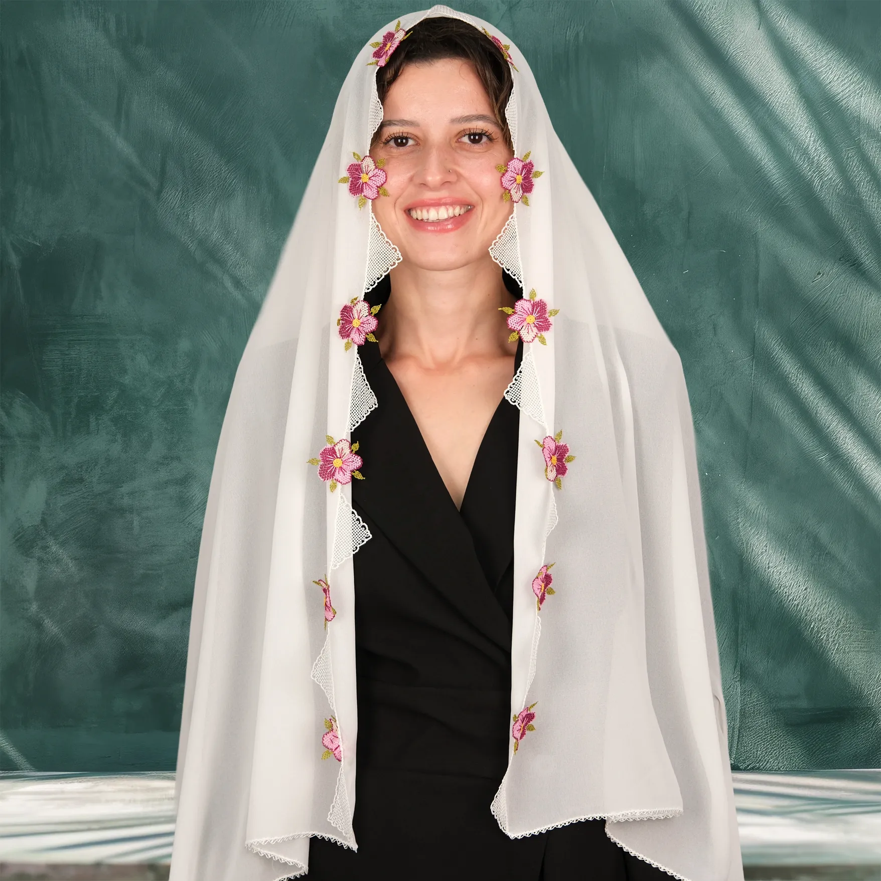 Gönen İğne Oyalı ve Nakış İşlemeli 4'lü Çeyizlik Namaz Seti Resim 11