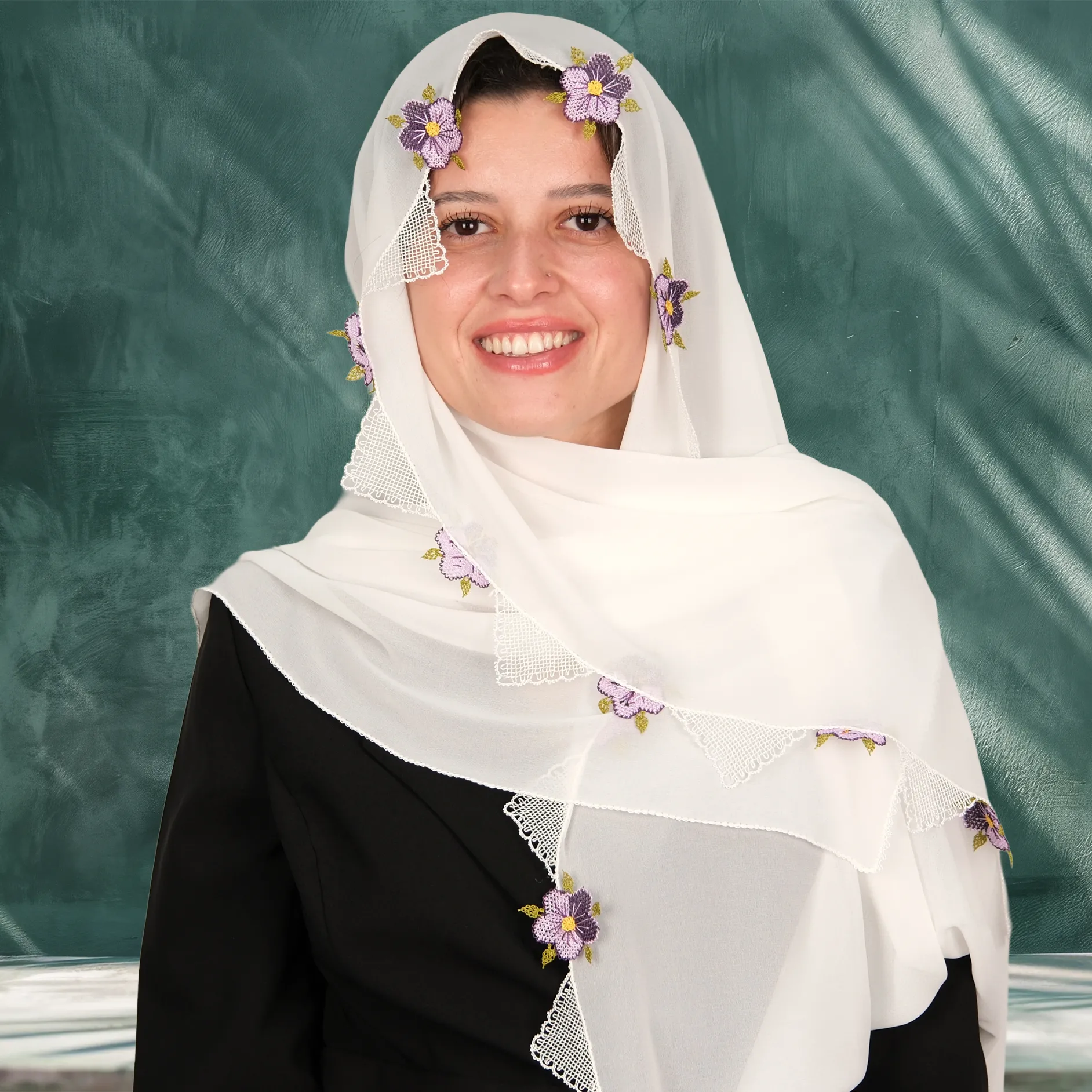 Gönen İğne Oyalı ve Nakış İşlemeli 4'lü Çeyizlik Namaz Seti Resim 12
