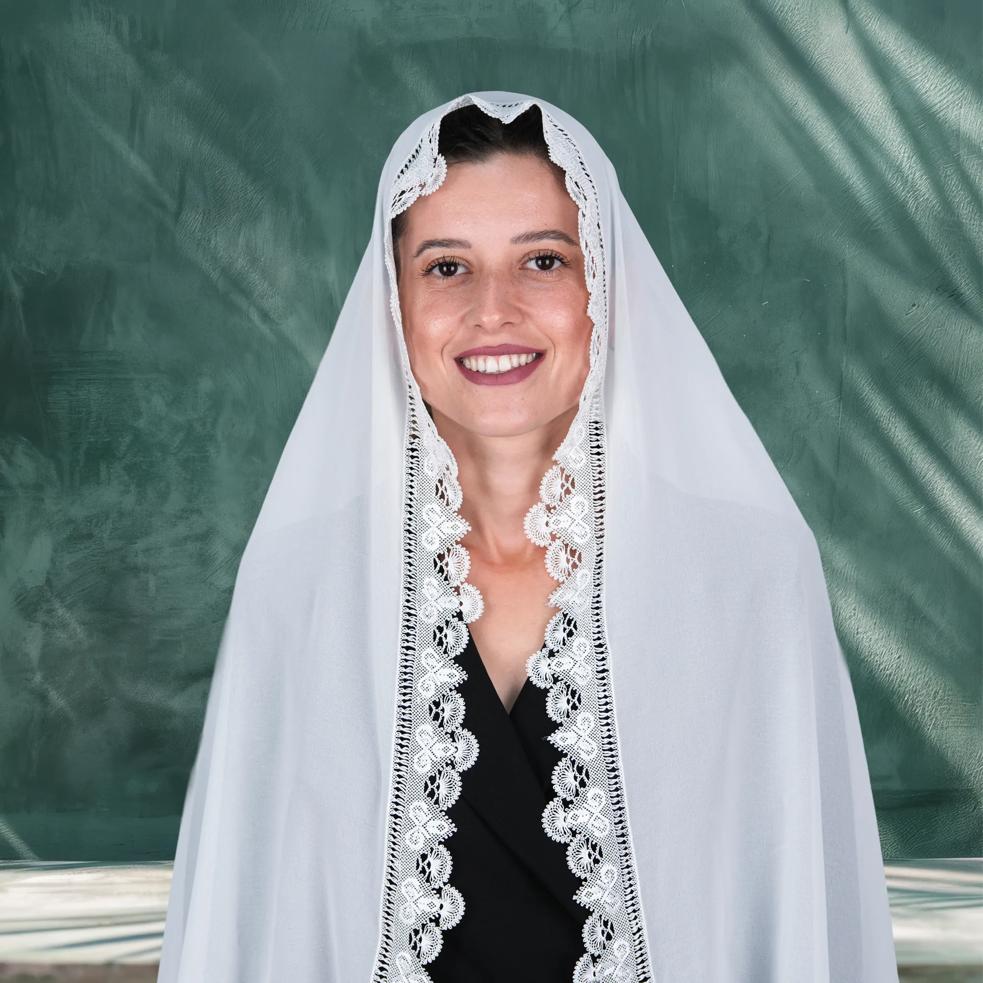 Gelin Tacı Modeli Namaz Örtüsü Tesbihli Set Resim 3