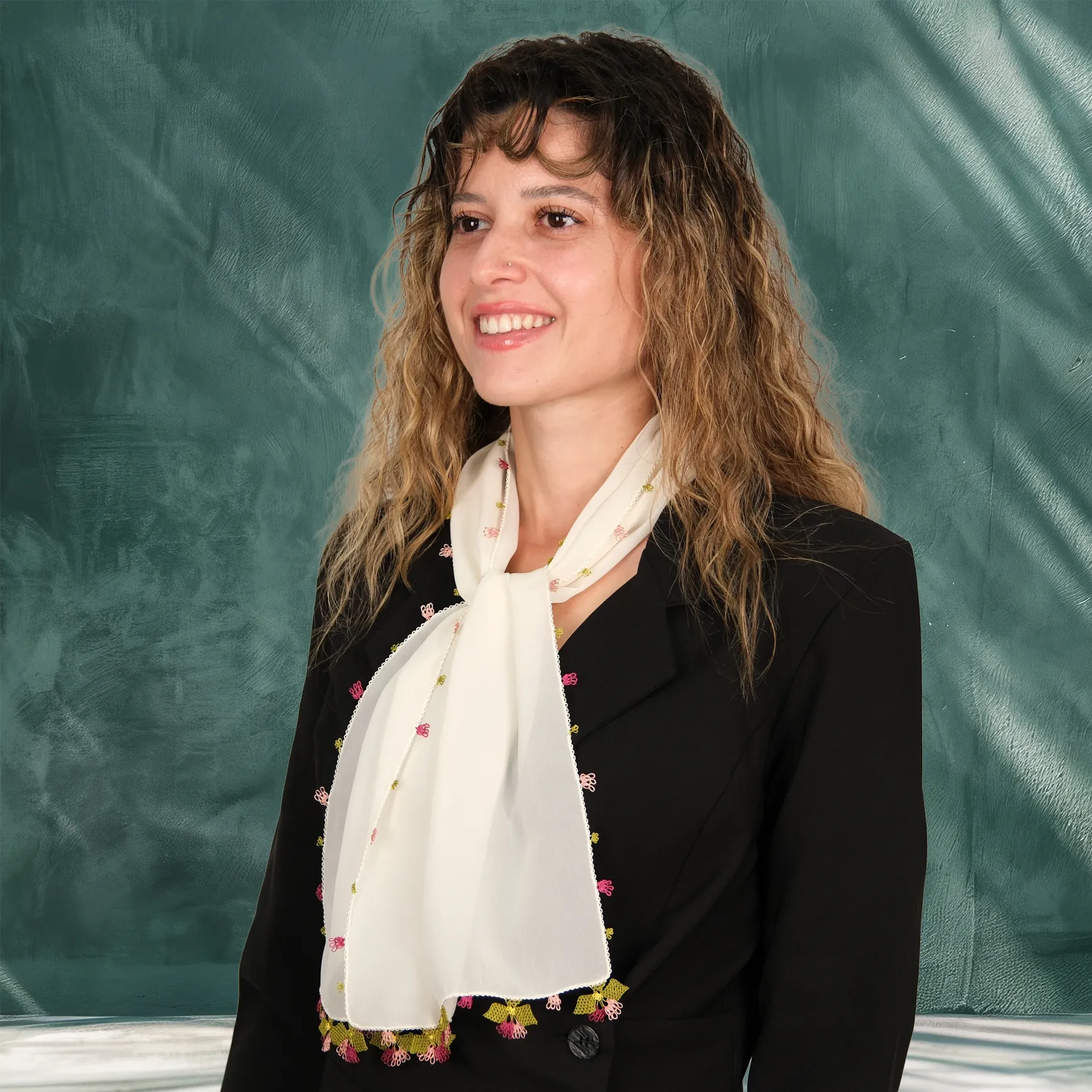 Buğday Başağı Motifli İğne Oyası Fular Resim 6