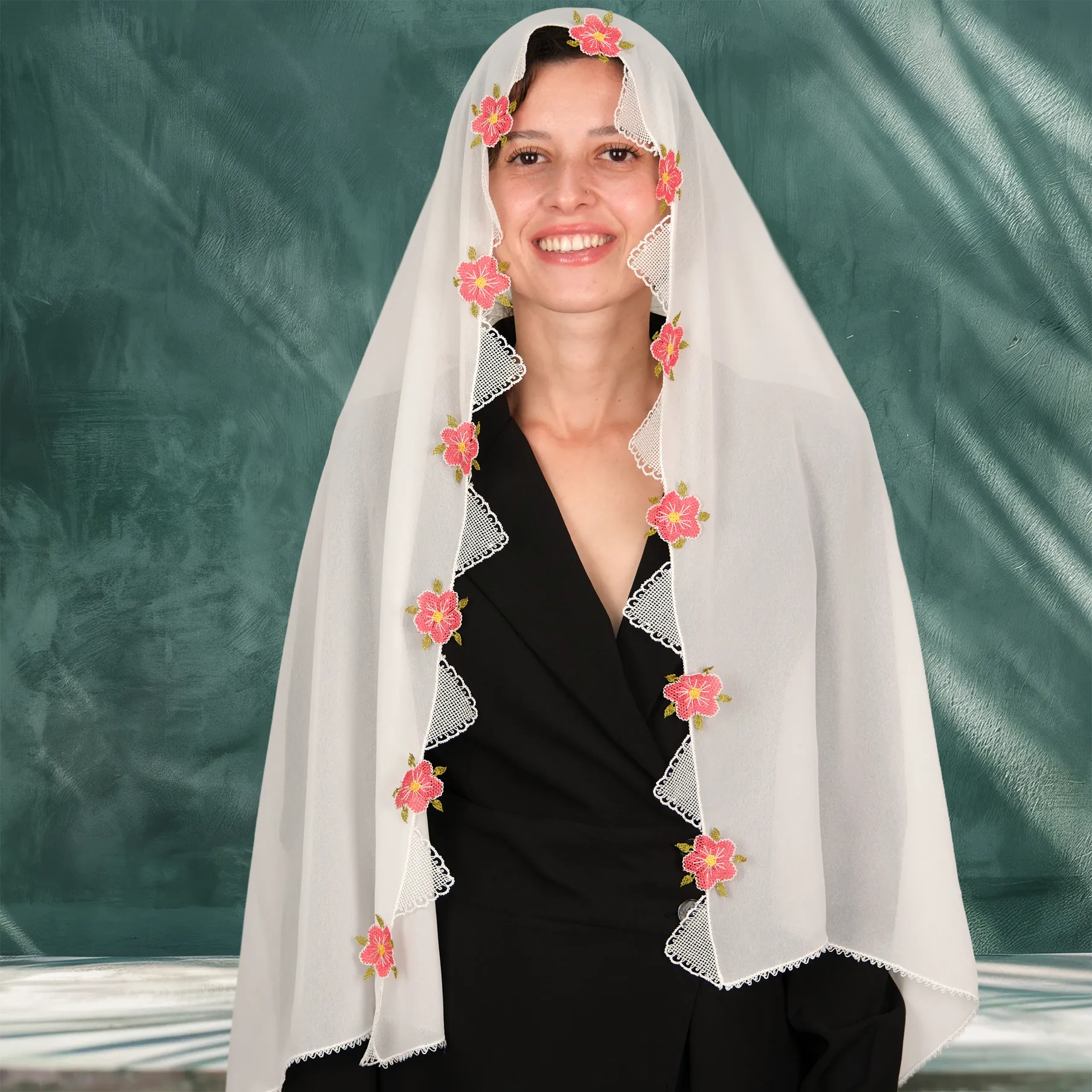 Gönen İğne Oyalı ve Nakış İşlemeli 4'lü Çeyizlik Namaz Seti Resim 21