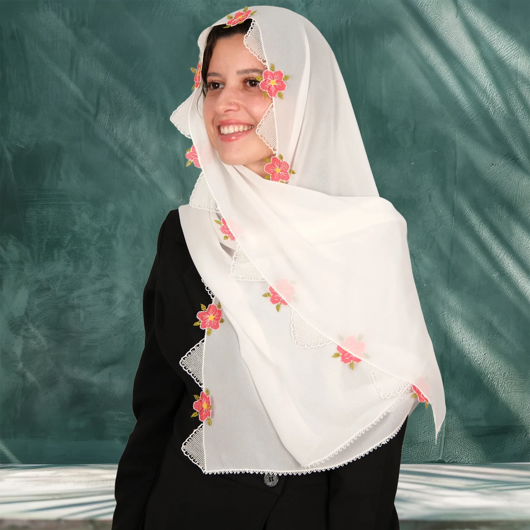 Gönen İğne Oyalı ve Nakış İşlemeli 4'lü Çeyizlik Namaz Seti Resim 19